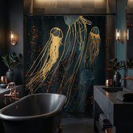 Metallic Jellyfish - Shower Curtain