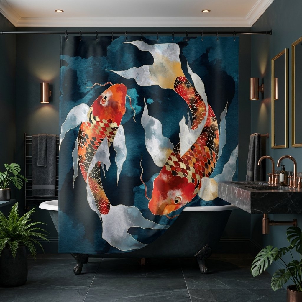 Metallic Koi II - Shower Curtain