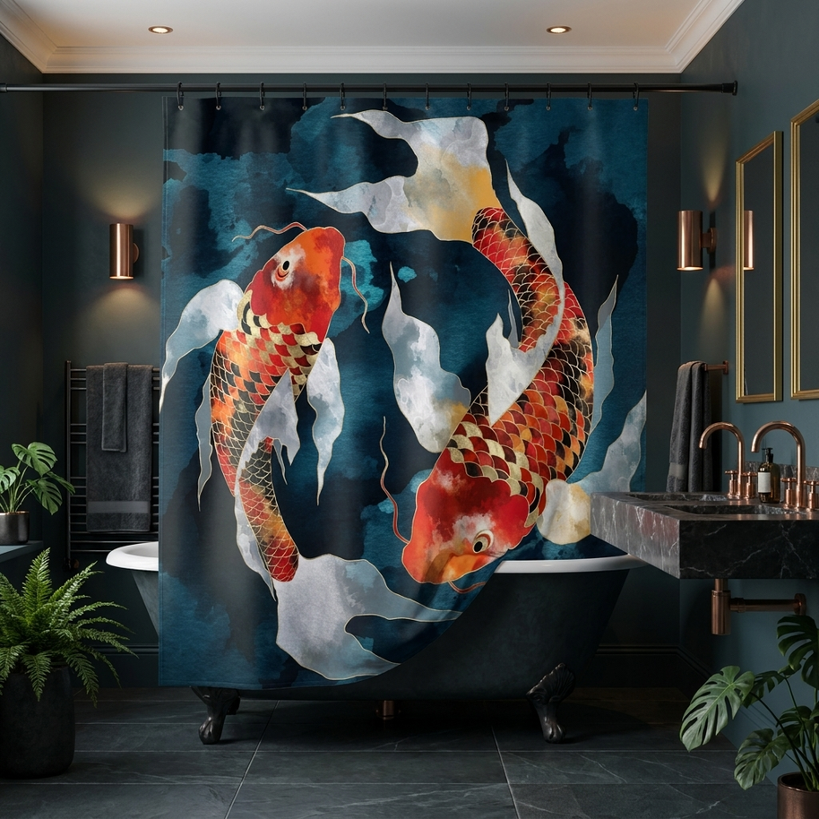 Metallic Koi II - Shower Curtain