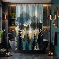 Misty Pines - Shower Curtain