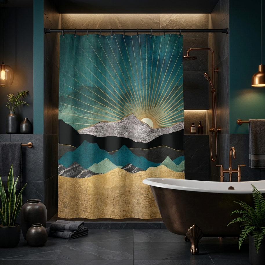 Peacock Vista - Shower Curtain