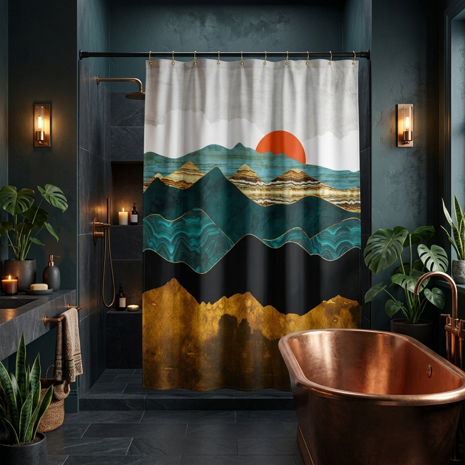 Turquoise Vista - Shower Curtain