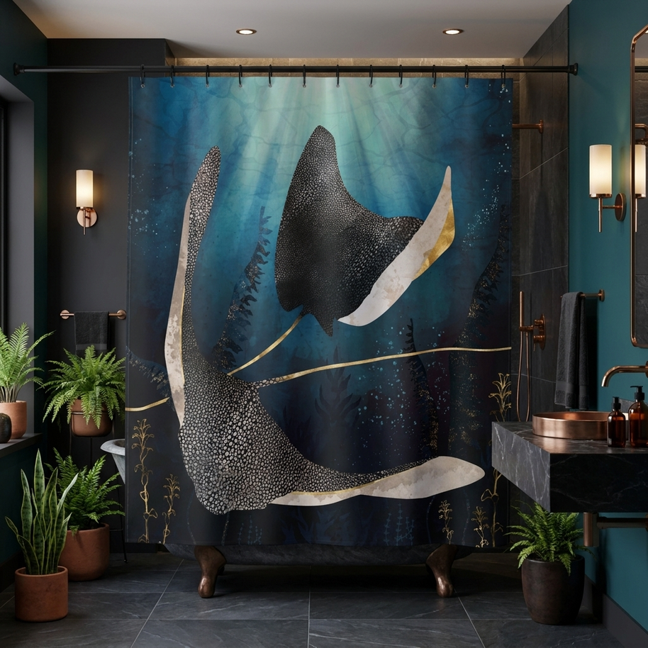 Metallic Stingray - Shower Curtain