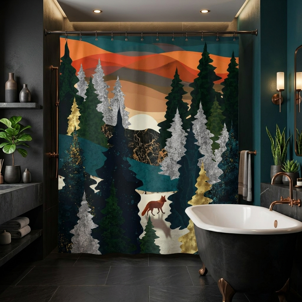 Amber Fox - Shower Curtain