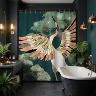 Golden Crane - Shower Curtain