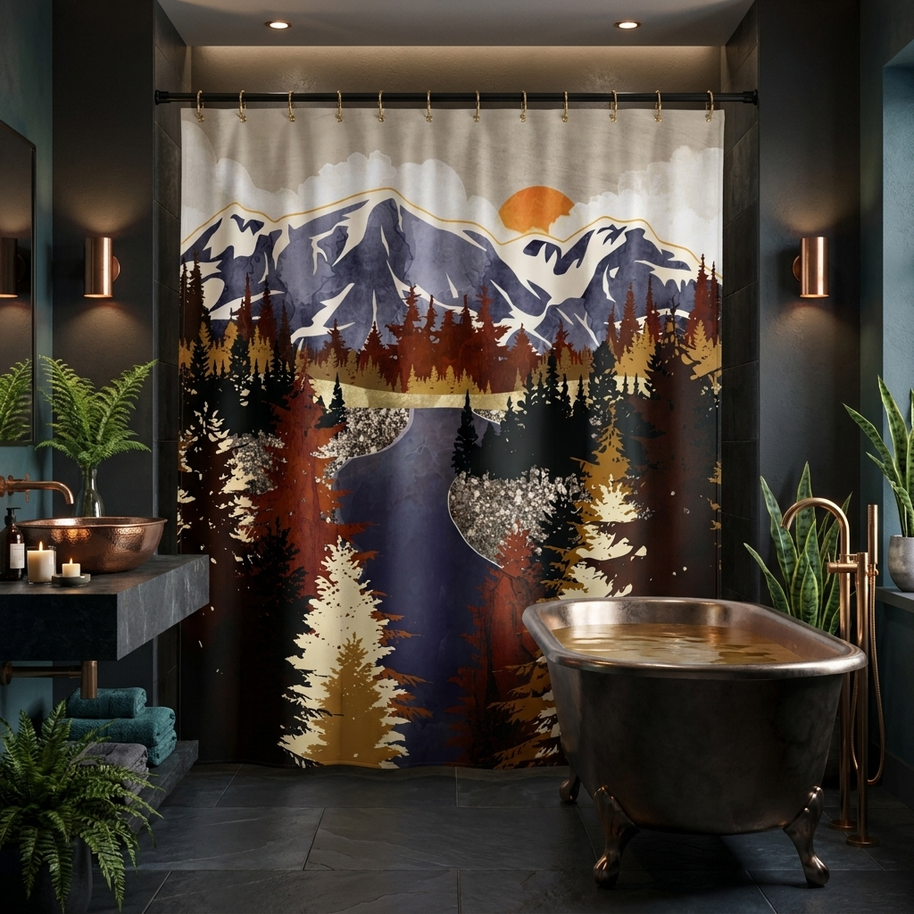 Autumn River - Shower Curtain