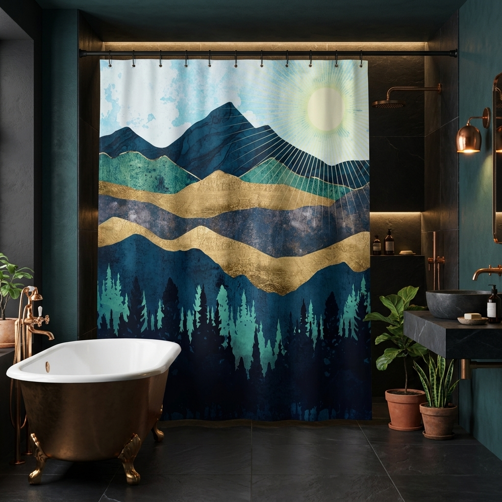 Blue Forest - Shower Curtain