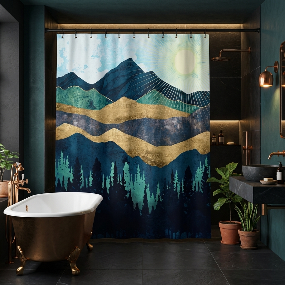 Blue Forest - Shower Curtain