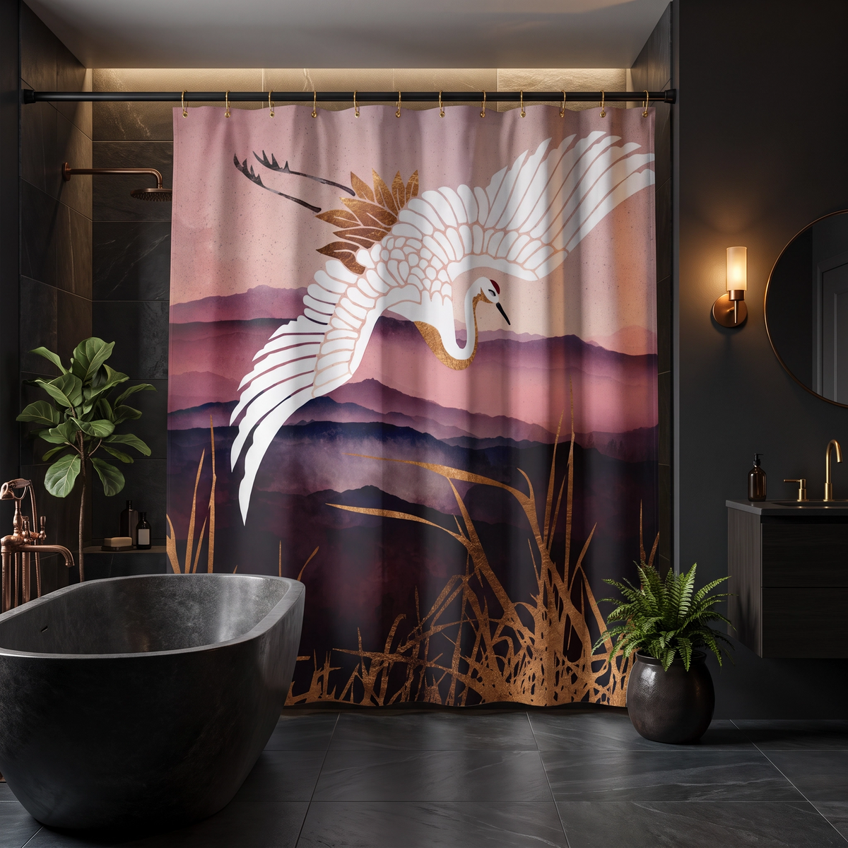 Elegant Flight III - Shower Curtain