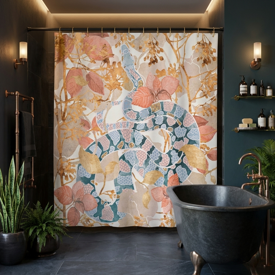 Coral Spring Garden - Shower Curtain