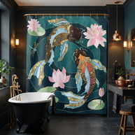 Metallic Koi III - Shower Curtain