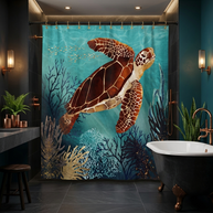 Metallic Sea Turtle - Shower Curtain