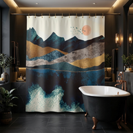 Blue Mountain Reflection - Shower Curtain