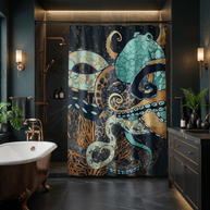Metallic Octopus II - Shower Curtain