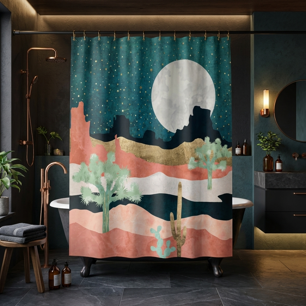 Desert Moon Vista - Shower Curtain