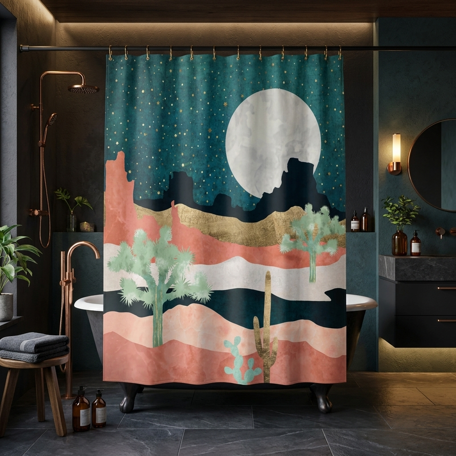 Desert Moon Vista - Shower Curtain