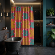 Color Pop Botanical with Mustard Teal and Pink - Shower Curtain
