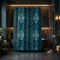 Blue and Teal Botanical - Shower Curtain