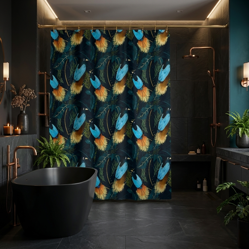Birds of Paradise Botanical - Shower Curtain