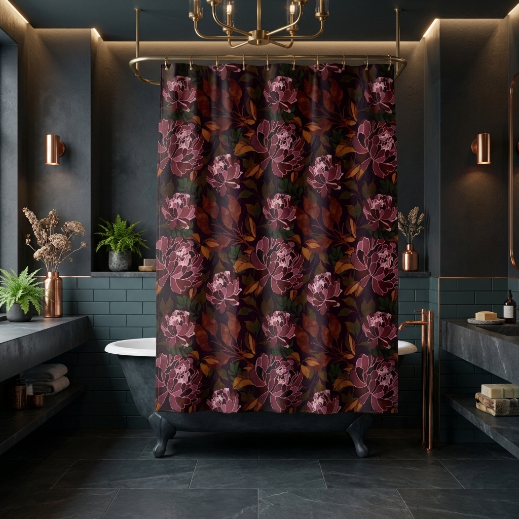 Autumn Flowers II - Shower Curtain