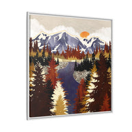 Autumn River - Matte Canvas, Framed (Multi-color)