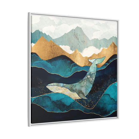Blue Whale - Matte Canvas, Framed (Multi-color)