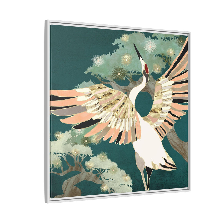 Golden Crane - Matte Canvas, Framed (Multi-color)
