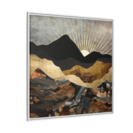 Copper and Gold Mountains - Matte Canvas, Framed (Multi-color)