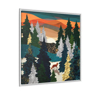 Amber Fox - Matte Canvas, Framed (Multi-color)