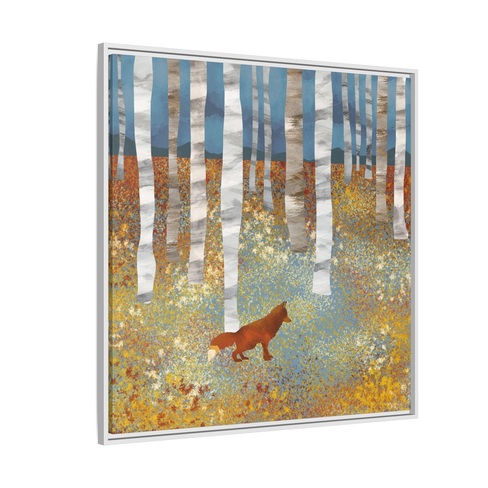 Autumn Fox - Matte Canvas, Framed (Multi-color)